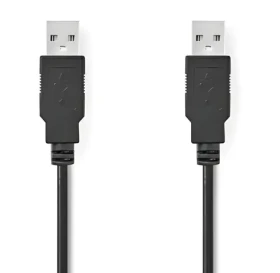 Nedis USB 2.0 černá / Kabel / USB-A - USB-A / 18 W / 480 Mbps / 2 m (CCGL60000BK20)
