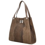 Luxusní dámská kožená kabelka na rameno Cynthia, taupe