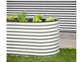 Kovový vyvýšený záhon – Grow Faster (d. 160 cm x š. 80 cm x v. 82 cm), stříbrná