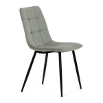 Židle jídelní, zelená látka, čtyřnohá kovová podnož, černý mat