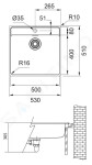 FRANKE - Maris Dřez MRX 210/610-50 TL, 530x510x180 mm, nerez 127.0539.574