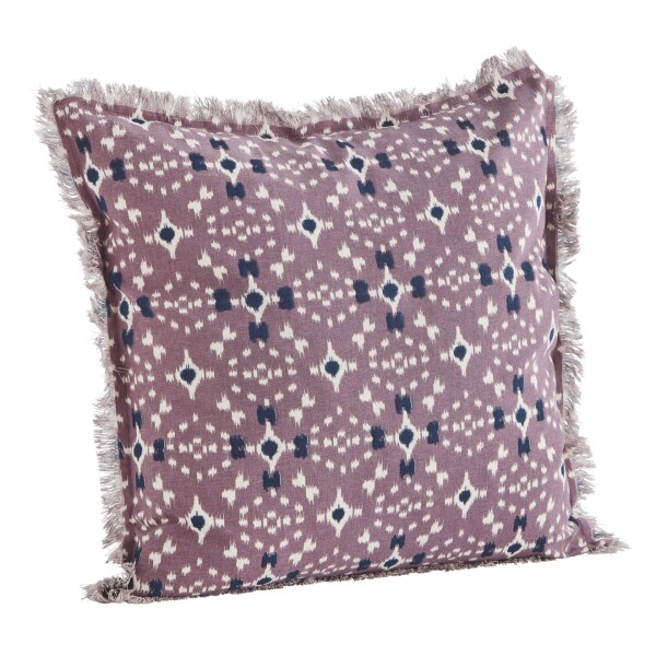 MADAM STOLTZ Bavlněný povlak na polštář Dusty lilac/White/Blue 50 × 50 cm, fialová barva, textil