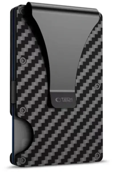 Tech-Protect Thorn RFID Carbon černá / Peněženka / RFID ochrana / karbonový vzor