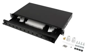 Lanberg Optický patch panel 19" 1U / 12× SC Duplex / 12× LC Quad / černý (FOP1-12SS-LDB)