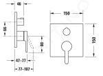 DURAVIT - C.1 Vanová baterie pod omítku, pro 2 spotřebiče, chrom C15210017010