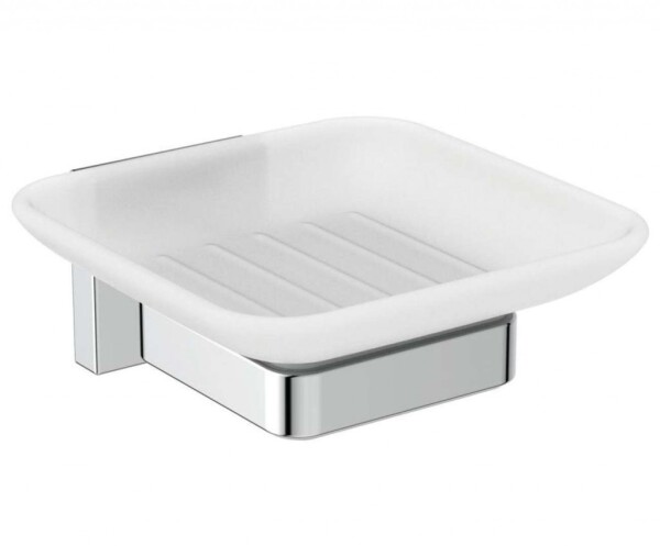 IDEAL STANDARD - IOM Square Mýdlenka s držákem, matné sklo/chrom E2201AA