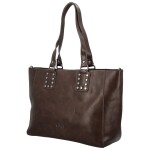 Módní dámská koženková kabelka na rameno Kleantis, tmavě hnědá