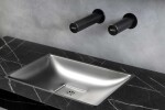 SANELA - Nerezová umyvadla Umyvadlo zápustné 550x334 mm, bez přepadu, matný nerez SLUN 24X