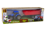 Mamido Zemědělský traktor s přívěsem modrý