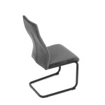 Židle jídelní, šedá látka, černý kov