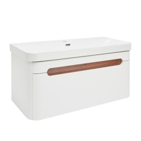 Koupelnová skříňka s umyvadlem SAT Fusion 97,5x43x45 cm bílá matná mat SATFUSION100WU SATFUSION100WU