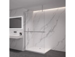 CERANO - Sprchová zástěna Walk-in Onyx Top Round L/P - 10 mm - kulatá vzpěra + polička/držák na ručníky - chrom, transparentní sklo - 130x200 CER-8050BD785924