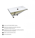 OMNIRES - STONE obdélníková sprchová vanička s kamennou strukturou, 90 x 100 cm bílá mat /BM/ STONE90/100BM