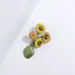 Vintage brož Květinové zátiší Slunečnice, Barevná/více barev