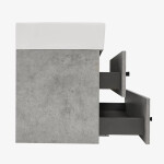 Koupelnová skříňka s umyvadlem a černou úchytkou SAT Cube Way 60x53x46 cm beton mat CUBE46C602BESATCWL CUBE46C602BESATCWL