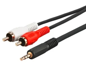 MicroConnect Audio kabel stereo minijack 3.5mm - 2x RCA (M) 3m černá (AUDLC3G)
