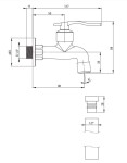 DEANTE - Nástěnná ventil, s pákou, pro studenou nebo smíšenou vodu BEZ_122L