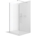 CERANO Sprchová zástěna Walk-in Onyx Corner Round L/P - 8 mm - kulatá vzpěra - chrom, rýhované sklo - 80x90x200 cm