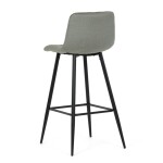 Židle barová, zelená látka, čtyřnohá kovová podnož, černý mat