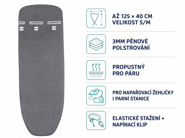 Leifheit Potah na žehlicí prkno Cotton Classic S/M Black 76192