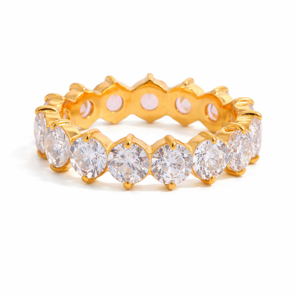 ELENYS Radiant Crystal – pozlacený prsten 18K žluté zlato Velikost: 7 (EU: 54-56)