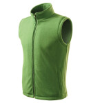 Next fleece vesta unisex trávově zelená 3XL