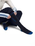 Dámské merino ponožky ICEBREAKER Wmns Merino Ski+ Medium OTC Mountain Contour, Midnavy/Lazurit/Black velikost: 41-43 (L)