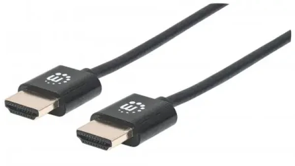 Manhattan ultratenký HDMI kabel s ethernetem / HDMI-HDMI / 2m / stíněný / černá (394376)