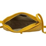 Trendy dámská kožená crossbody Simona, žlutá