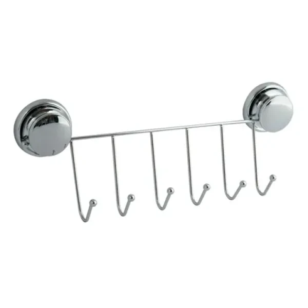MSV MEGA VENTOUSES věšák s přísavkami s 6 háčky ocel / plast / 35 cm (3700703936602)