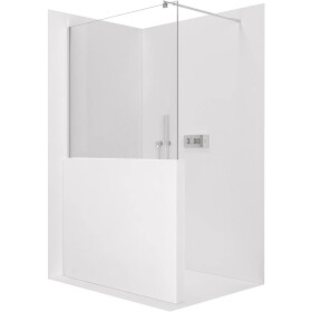 CERANO - Sprchová zástěna Walk-in Onyx Half Round L/P - 8 mm - kulatá vzpěra - chrom, transparentní sklo - 120x100 CER-681604