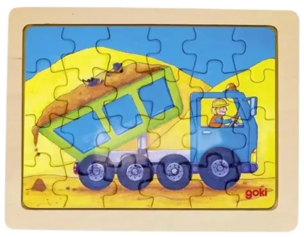 GOKI Dřevěné puzzle Při práci s náklaďákem