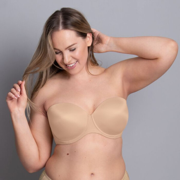 Padded Basic strapless podprsenka s kosticí s výztuží, var. ramínka 5640 desert - RosaFaia 753 desert 75B