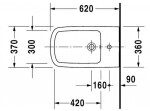 DURAVIT - DuraStyle Závěsný bidet, bílá 2286150000