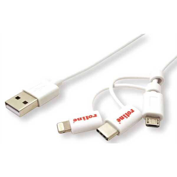 Roline USB kabel USB 2.0 USB-A zástrčka, Apple Lightning konektor 1.00 m bílá stíněný 11.02.8329