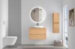 CERANO - Koupelnová skříňka Carole + deska pod umyvadlo Navira Pro - 36 mm - dub medový - 60x51,6x46 CER-668315