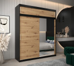 Šatní skříň Abi T2 s nástavcem Barva korpusu: Dub artisan, Rozměry: 180 cm, Dveře: Dub artisan