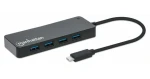 Manhattan 7portový USB-C hub černý / USB hub / 7x USB-A / USB 3.2 Gen 1 / 5 Gbit/s (168410)