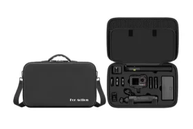 STABLECAM černá pro DJI Osmo Action 5 Pro a nabíjecí rukojeť / Pouzdro / velké / PU a lycra