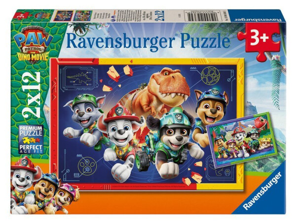 Puzzle Tlapková patrola: Dinosauří film 2x12 dílků