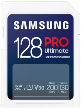 SAMSUNG PRO Ultimate SDXC 128GB / Class 10 / U3 / čtení: až 200MBs / zápis: až 130MBs (MB-SY128S/WW)