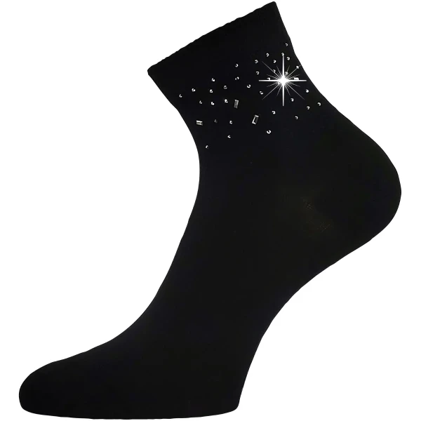 LONKA Ponožky dámské elegantní FLITANA 03 s kamínky ČERNÉ (3 páry) 35-38 126890