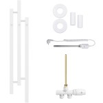 CERANO - Koupelnový radiátorový set Fabiano - kombinované vytápění, termo tyč - boční jednobodové připojení - 300W - bílá lesklá - 1200x220 mm CER-761746