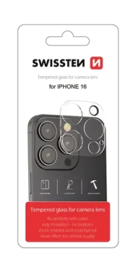 SWISSTEN Ochranné temperované sklo čočky fotoaparátu pro Apple iPhone 16 (94500116)