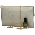 Módní dámská koženková plesová kabelka Trifa, zlatá