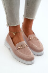 Dámské Mokasíny Na Ploché Podrážce S Zlatým Detailom Růžové Limentia 38