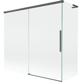 MEXEN/S - Rox L vanová zástěna 2-křídlová posuvná 170 + 80 x 150, transparent, grafit kartáčovaná 8C9L-170-080-66-00