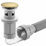 REA - Umyvadlový sifon s univerzální výpustí click-clack Flow Brush Gold REA-A9496