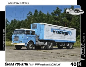 RETRO-AUTA Puzzle TRUCK č.10 Škoda 706 RTTN s návěsem Orličan N12CH (1960–1980)