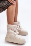 Dámské sněhule s ozdobným svazováním světle béžové Siracna 38